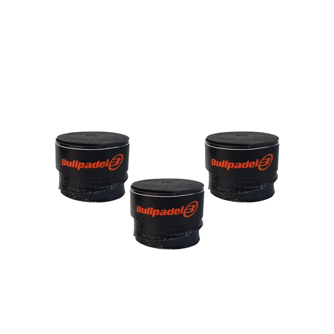 Bullpadel Set of 3 Overgrips, Black, Silicone